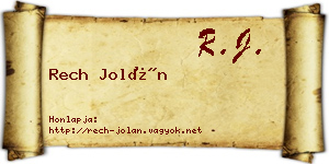 Rech Jolán névjegykártya