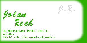 jolan rech business card
